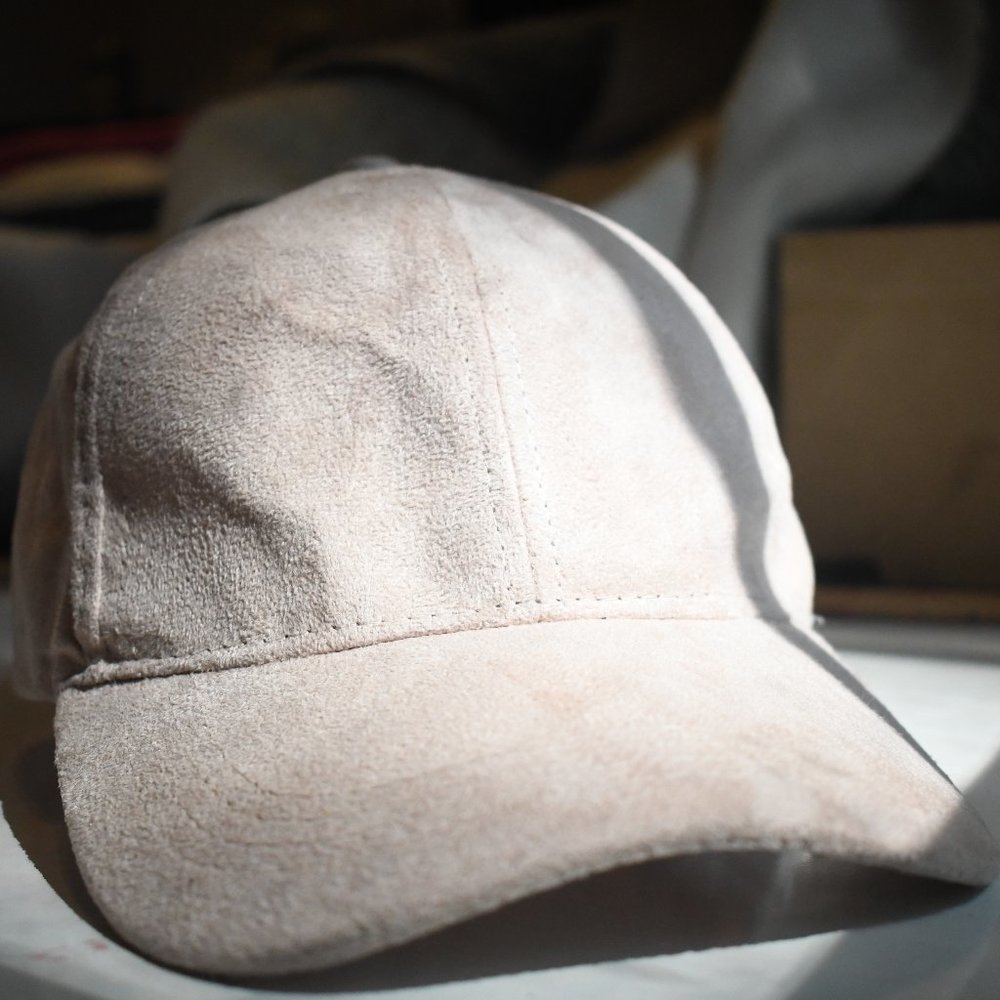 Pale pink velvet hat